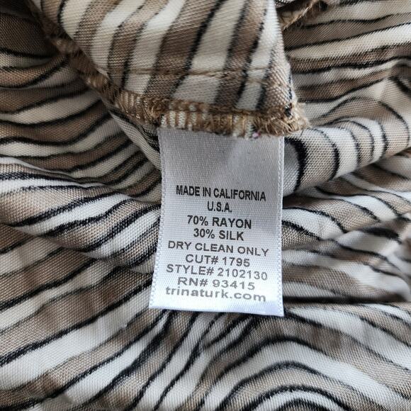Trina Turk Swim Coverup Maxi Dress Womens 4 Small Silk Blend Zebra Hood Beach - Picture 7 of 11